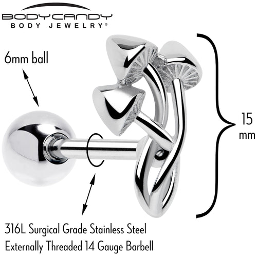 Trippy Mushroom Trio Barbell Tongue Ring