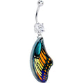 Double Gem Butterfly Wing Dangle Belly Ring by Onyx O